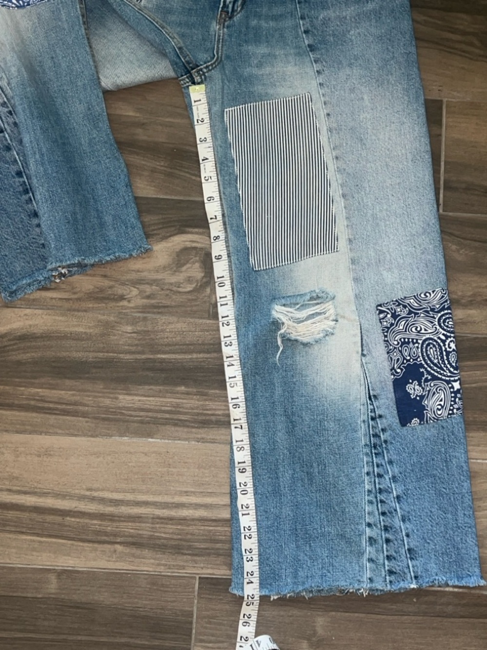 Free People Heart Of Gold Wide Leg Patch Jeans 29 - Picture 13 of 17